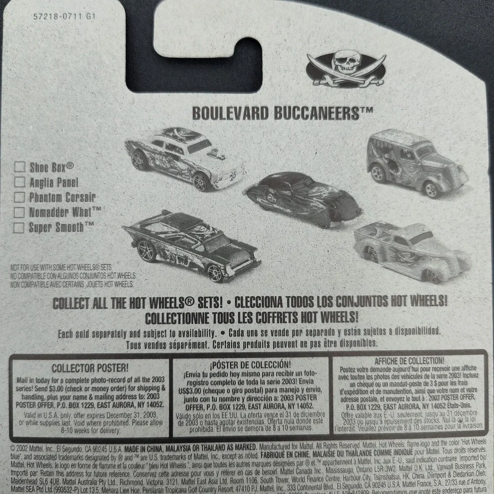 Hot Wheels Boulevard Buccaneers 2/5 #81 2003 Toy Car ANGLIA PANEL‎ BB19.2ON3354